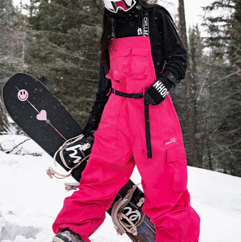 Women's Waterproof Baggy Snow Bibs - John Snow